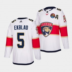 2023 All-Star Patch Aaron Ekblad Florida Panthers White #5 Away Authentic Jersey