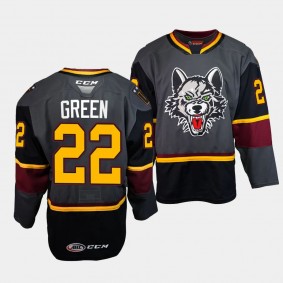 Alex Green Chicago Wolves #22 Grey AHL Storm Alternate Jersey 30th Season