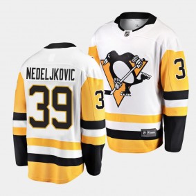 Pittsburgh Penguins Alex Nedeljkovic Away White Breakaway Player Jersey Men's