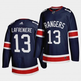 New York Rangers 2021 Reverse Retro Alexis Lafrenière Navy Authentic Jersey