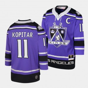 Anze Kopitar Los Angeles Kings 2002 Blue Line Player Purple #11 Jersey