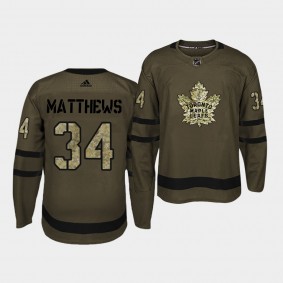 Auston Matthews #34 Leafs Military Camo Jersey