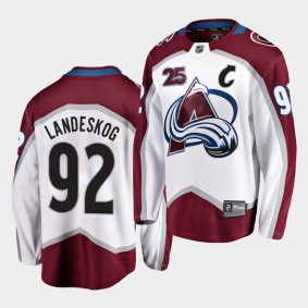 Gabriel Landeskog Colorado Avalanche 25th Anniversary White Away Men Jersey