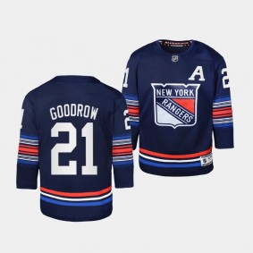 New York Rangers #21 Barclay Goodrow 2023-24 Alternate Premier Third Navy Youth Jersey