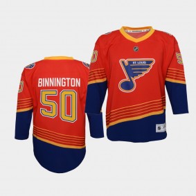 Jordan Binnington St. Louis Blues 2021 Reverse Retro Red Special Edition Youth Jersey