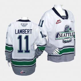 Brad Lambert Seattle Thunderbirds #11 2023 WHL Championship White Jersey Replica