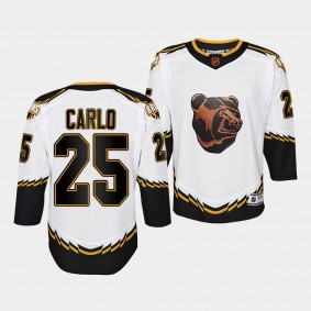 Boston Bruins Brandon Carlo 2022 Special Edition 2.0 White #25 Youth Jersey Retro