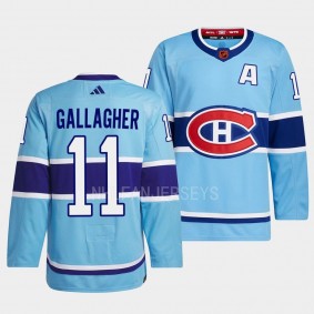 Brendan Gallagher Montreal Canadiens 2022 Reverse Retro 2.0 Blue #11 Authentic Primegreen Jersey Men's