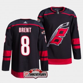 Brent Burns #8 Carolina Hurricanes 2022-23 Authentic Home Black Jersey 25th Anniversary