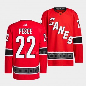 Brett Pesce Carolina Hurricanes 2022 Reverse Retro 2.0 Red #22 Authentic Primegreen Jersey Men's