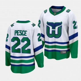 Carolina Hurricanes Brett Pesce Whalers White Premier Breakaway Jersey Men's