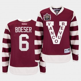 Brock Boeser Vancouver Canucks Heritage Classic Burgundy Millionaires Jersey