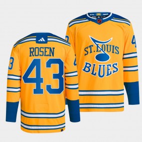 St. Louis Blues 2022 Reverse Retro 2.0 Calle Rosen #43 Yellow Jersey Authentic Primegreen