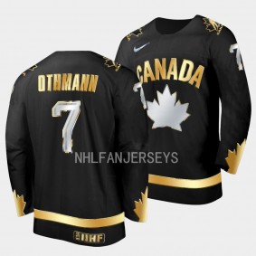 Canada 20X IIHF World Junior Gold Brennan Othmann #7 Jersey Black Golden Authentic