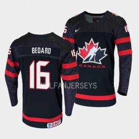 Connor Bedard 2023 IIHF World Junior Champions Canada #16 Black Jersey Men