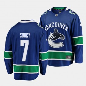 Carson Soucy Vancouver Canucks Home Blue #7 Breakaway Player Jersey Men's