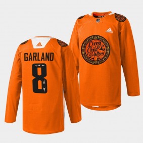 Vancouver Canucks Conor Garland 2022 National Day for Truth and Reconciliation #8 Orange Jersey Warmup