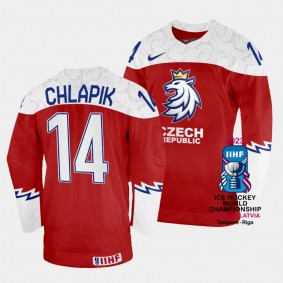 Filip Chlapik 2023 IIHF World Championship Czechia #14 Red Away Jersey Men