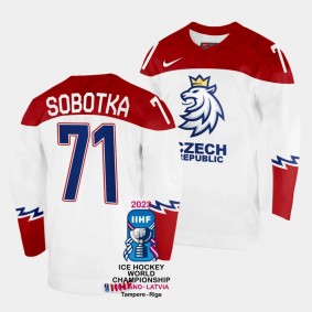 Czechia #71 Vladimir Sobotka 2023 IIHF World Championship Home Jersey White