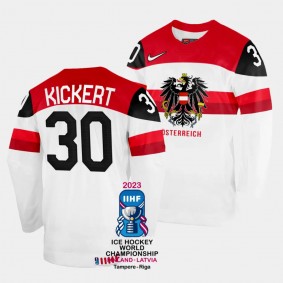 Australia 2023 IIHF World Championship David Kickert #30 White Jersey Home