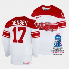 Nicklas Jensen Denmark Hcokey 2023 IIHF World Championship Home Jersey White