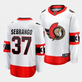 Ottawa Senators Donovan Sebrango Away White Breakaway Player Jersey Men's