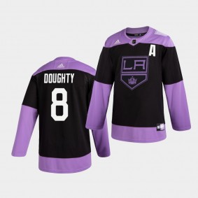 Drew Doughty #8 Kings Hockey Fights Cancer Practice Black Jersey