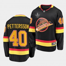 Elias Pettersson #40 Canucks 2020 Stanley Cup Playoffs Black Flying Skate Jersey