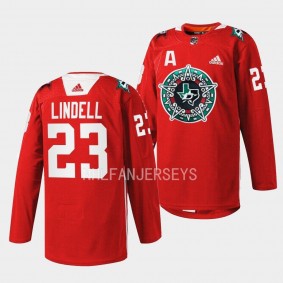 Noche Mexicana Esa Lindell Dallas Stars Red #23 Warmup Jersey 2023