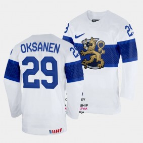 Ahti Oksanen 2023 IIHF World Championship Finland #29 White Home Jersey Men