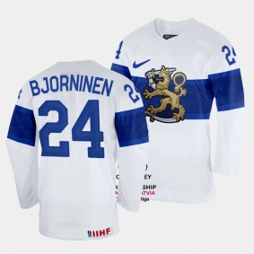 Hannes Bjorninen 2023 IIHF World Championship Finland #24 White Home Jersey Men