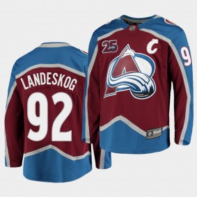 Gabriel Landeskog Colorado Avalanche 2020-21 25th Anniversary Burgundy Home Men Jersey