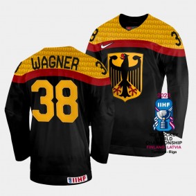 Fabio Wagner 2023 IIHF World Championship Germany #38 Black Away Jersey Men