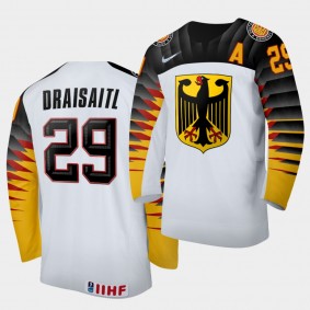 Leon Draisaitl Germany 2020 IIHF World Ice Hockey #29 Home White Jersey