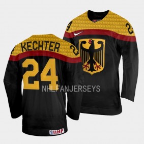 Roman Kechter Germany 2023 IIHF World Junior Championship Away Jersey Black