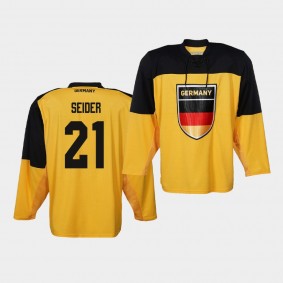 Moritz Seider Germany Team 2019 IIHF World Championship Yellow Jersey
