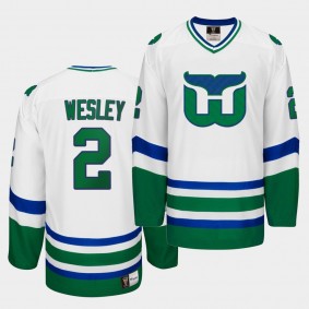 Glen Wesley #2 Hartford Whalers Heritage White Throwback Jersey