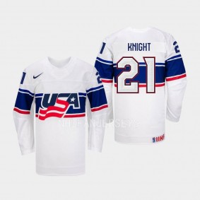 USA Hockey IIHF Hilary Knight #21 White Jersey Home