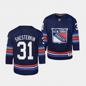 New York Rangers #31 Igor Shesterkin 2023-24 Alternate Premier Third Navy Youth Jersey