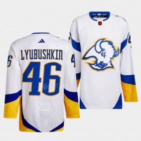 Reverse Retro 2.0 Buffalo Sabres Ilya Lyubushkin #46 White Authentic Primegreen Jersey 2022