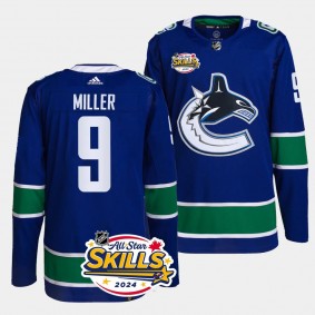 2024 NHL All-Star Skills J.T. Miller Vancouver Canucks Blue #9 Authentic Home Jersey