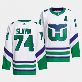 Jaccob Slavin Carolina Hurricanes Whalers White #74 Primegreen Jersey Men's