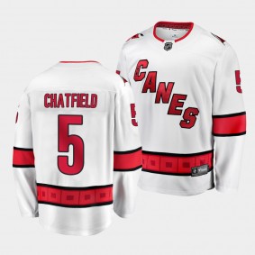 Jalen Chatfield Carolina Hurricanes Away White Breakaway Player Jersey Men's