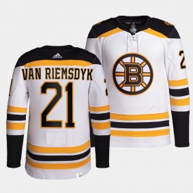 James van Riemsdyk Boston Bruins Away White #21 Authentic Pro Primegreen Jersey Men's