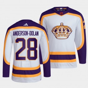 Los Angeles Kings 2022 Reverse Retro 2.0 Jaret Anderson-Dolan #28 White Authentic Primegreen Jersey Men's