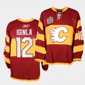 Jarome Iginla #12 Calgary Flames Heritage Classic Red Warm-Up Jersey