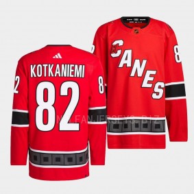 Jesperi Kotkaniemi Carolina Hurricanes 2022 Reverse Retro 2.0 Red #82 Authentic Primegreen Jersey Men's