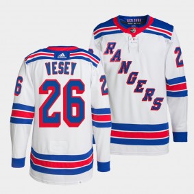 New York Rangers Primegreen Jimmy Vesey #26 White Jersey Away