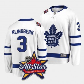 Toronto Maple Leafs John Klingberg 2024 NHL All-Star Patch White Away Breakaway Player Jersey Men's