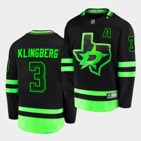 John Klingberg Dallas Stars 2020-21 Third Black Blackout Replica Men Jersey